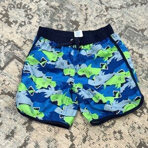 okie dokie Navy & Light Blue Toddler Swim Trunks